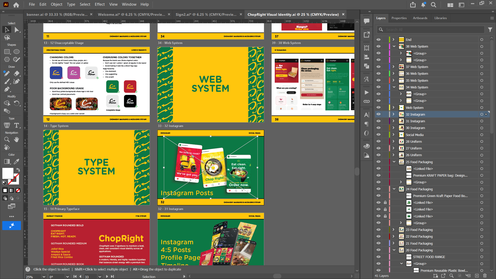 ChopRight — brand book in Illustrator